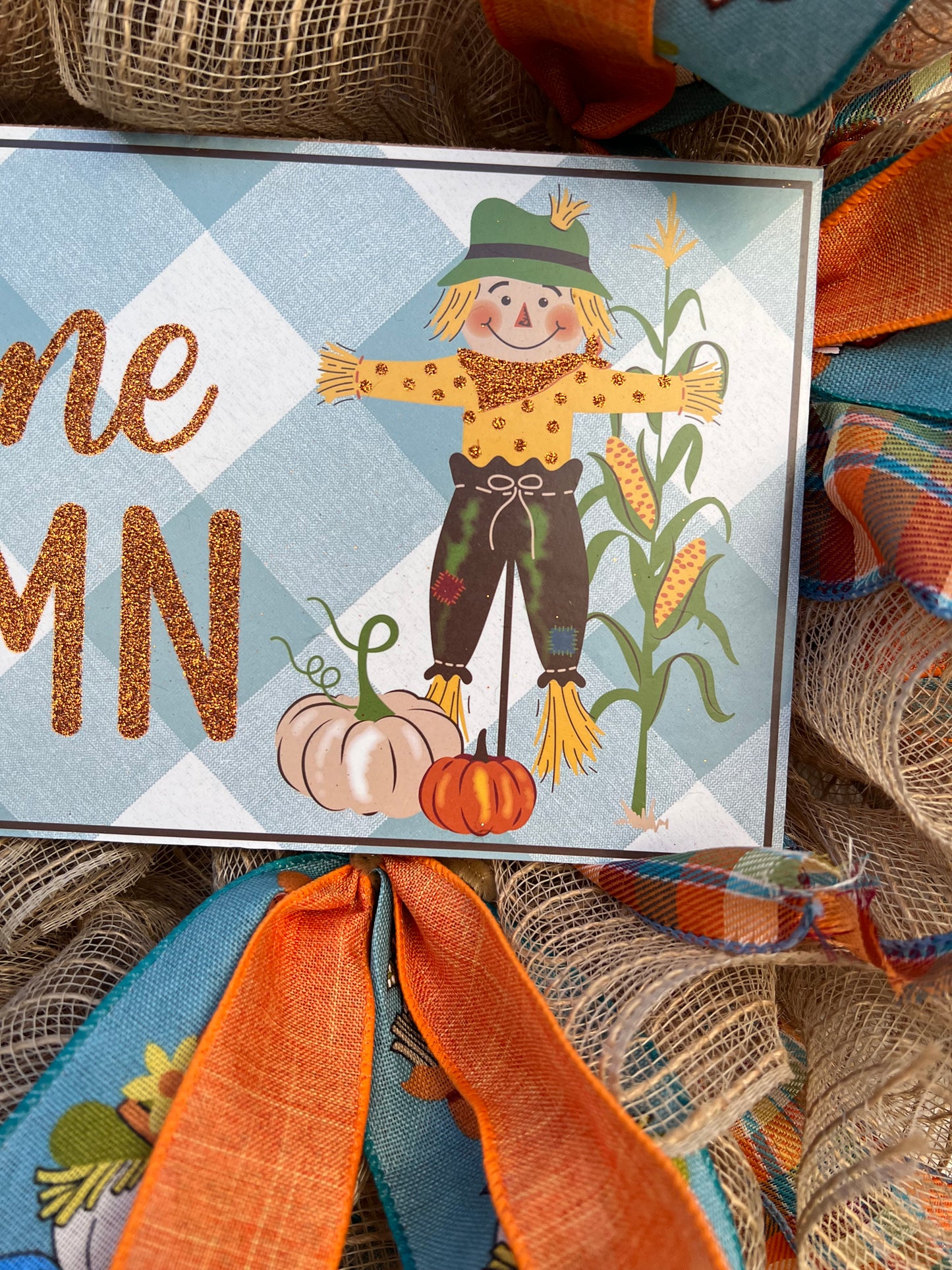 Welcome Autumn Scarecrow Wreath