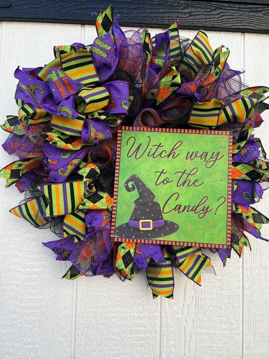 Witch Way to the Candy Halloween Wreath