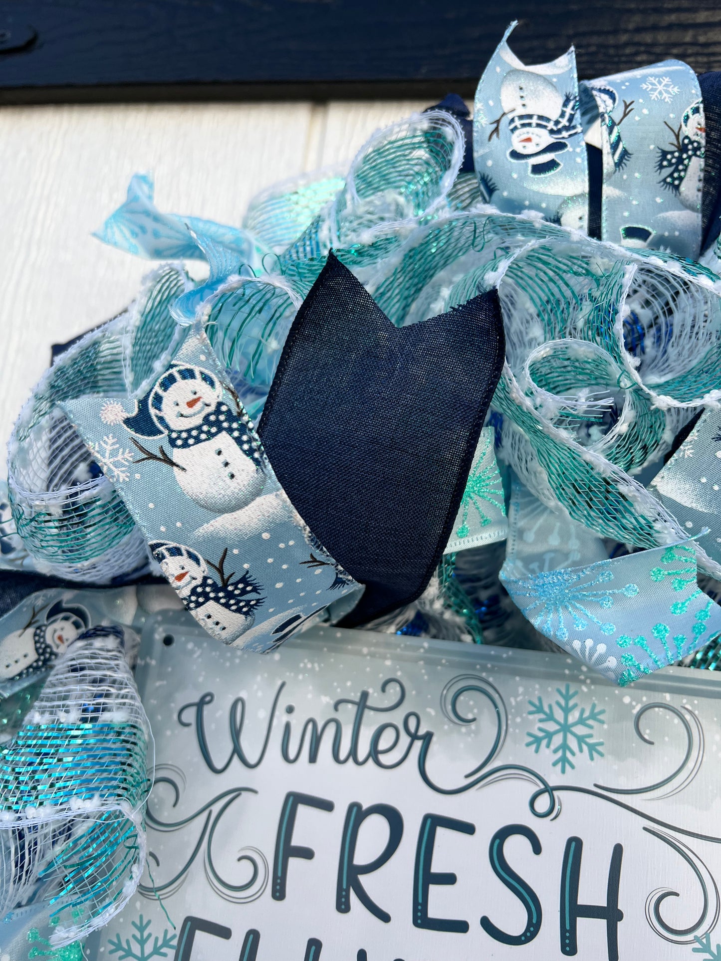 Winter Flurries Snowman Wreath